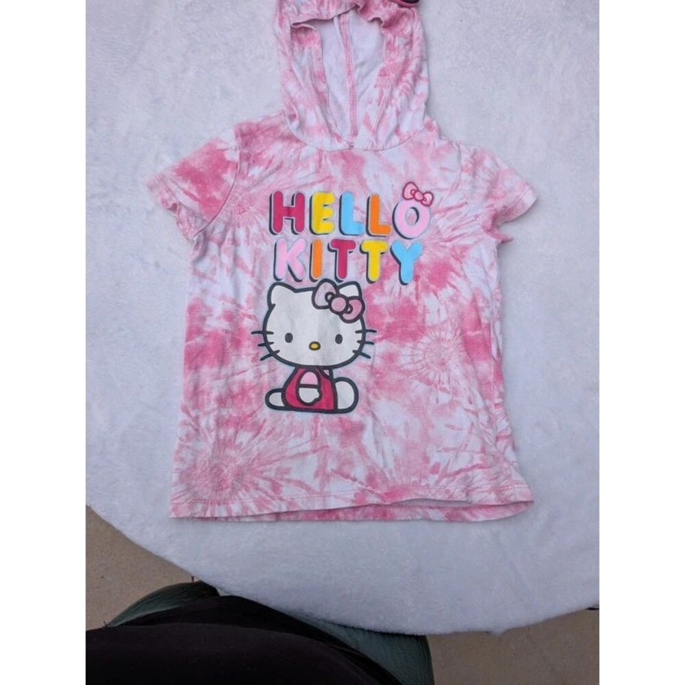 Hello Kitty girls tie dye hoodie shirt size 6